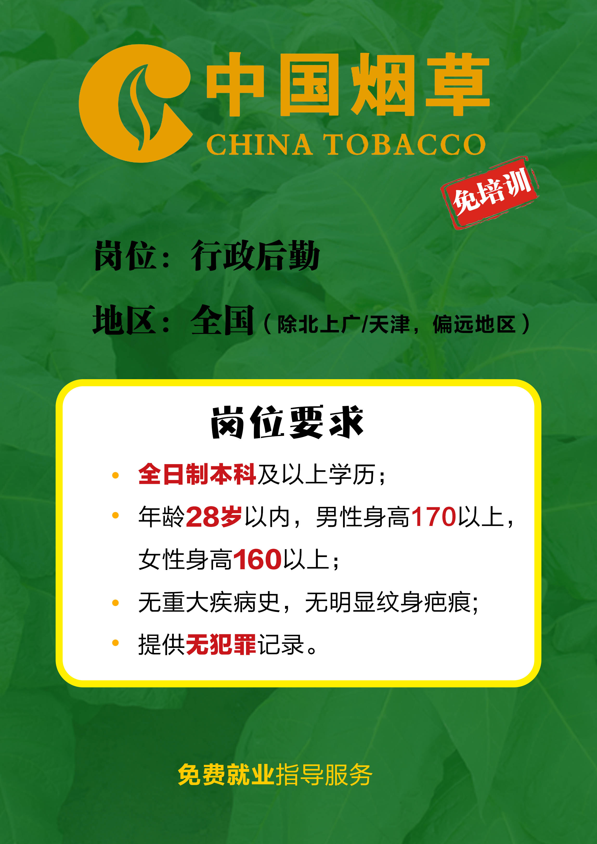 中國煙草2024秋招報(bào)名入口及招聘解析