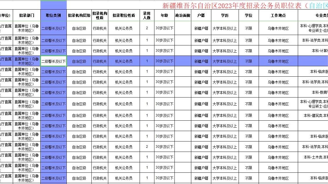 新疆公務員遴選職位表，背后的意義與挑戰(zhàn)解析