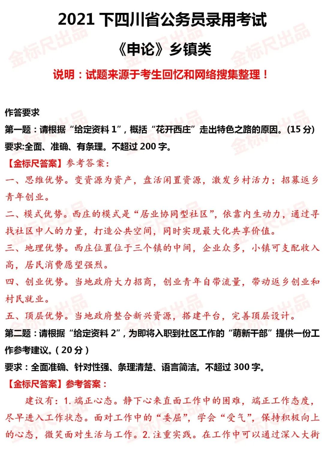 公務員申論鄉(xiāng)鎮(zhèn)級答題技巧詳解