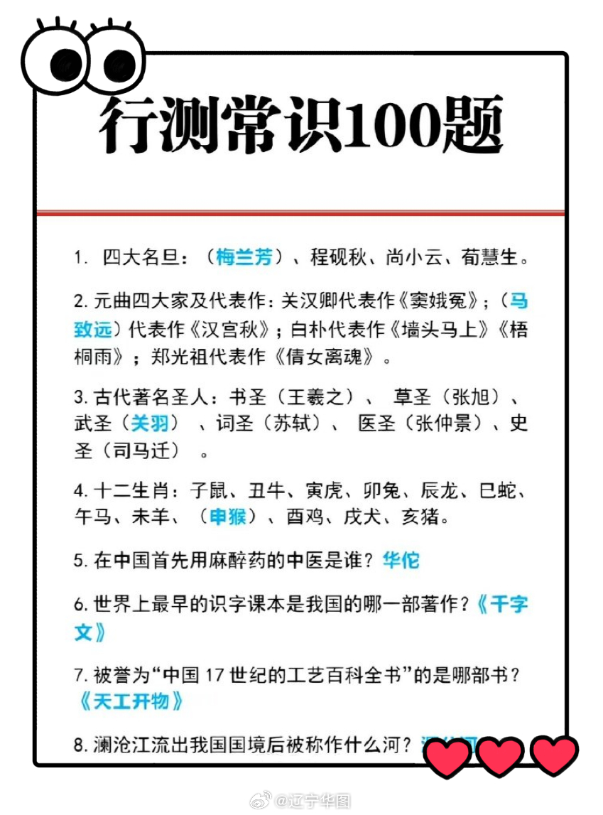 職測常識關(guān)鍵考點(diǎn)匯總，100個關(guān)鍵點(diǎn)詳解及答案解析