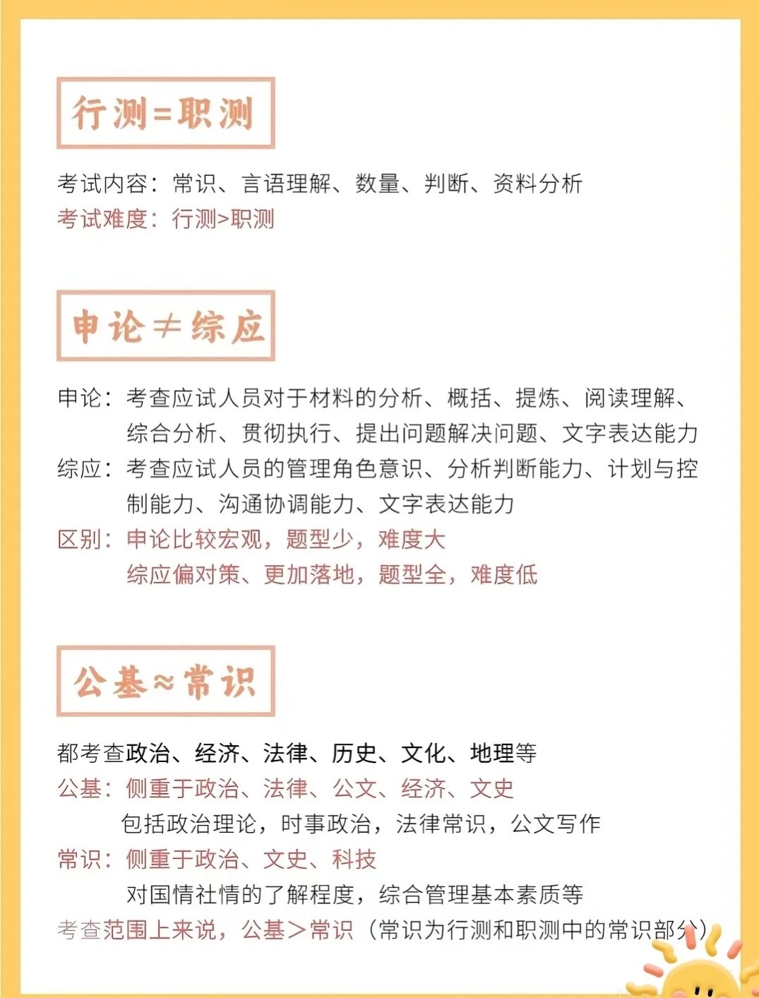 行測(cè)重點(diǎn)總結(jié)概覽